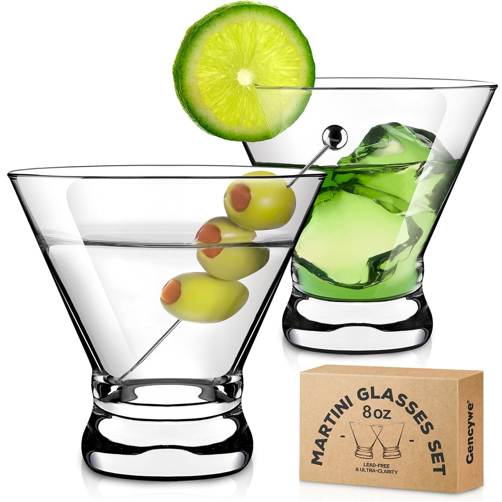 2 Pack 8 Ounce Stemless Martini Glasses B29833