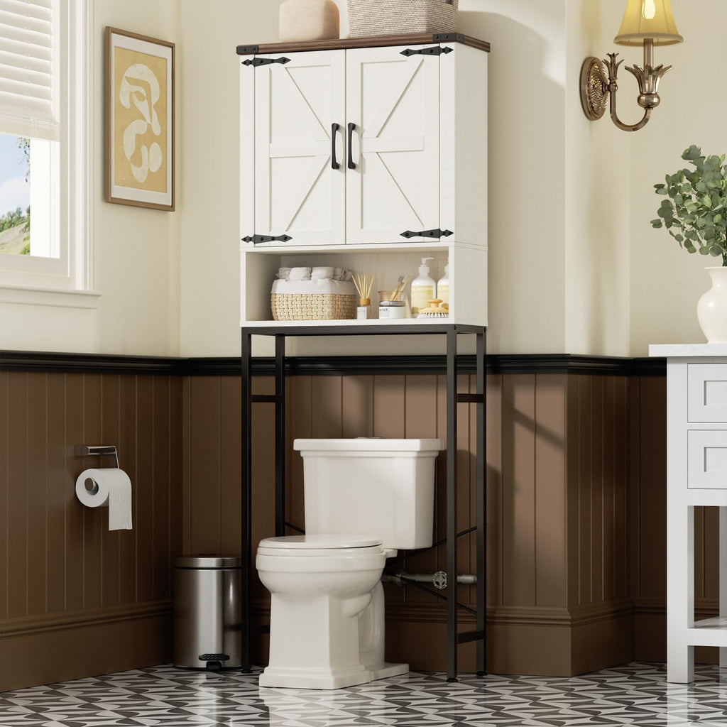 Over The Toilet Storage Cabinet with Adjustable Shelf, White N126