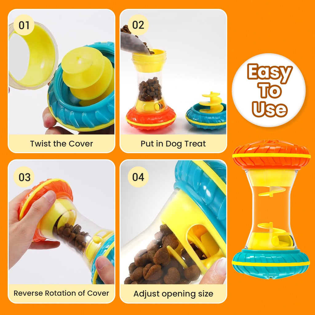 Interactive Dog Puzzle Toy Treat Dispensing Slow Feeder Yellow X907229