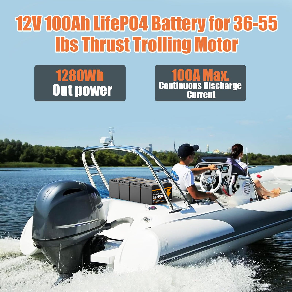 12V 100Ah LiFePO4 Lithium Battery 2 Pack L9802