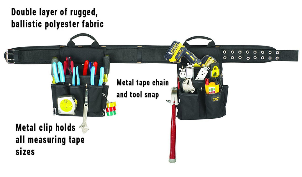 3 Piece 20 Pocket Black Tool Belt M3708