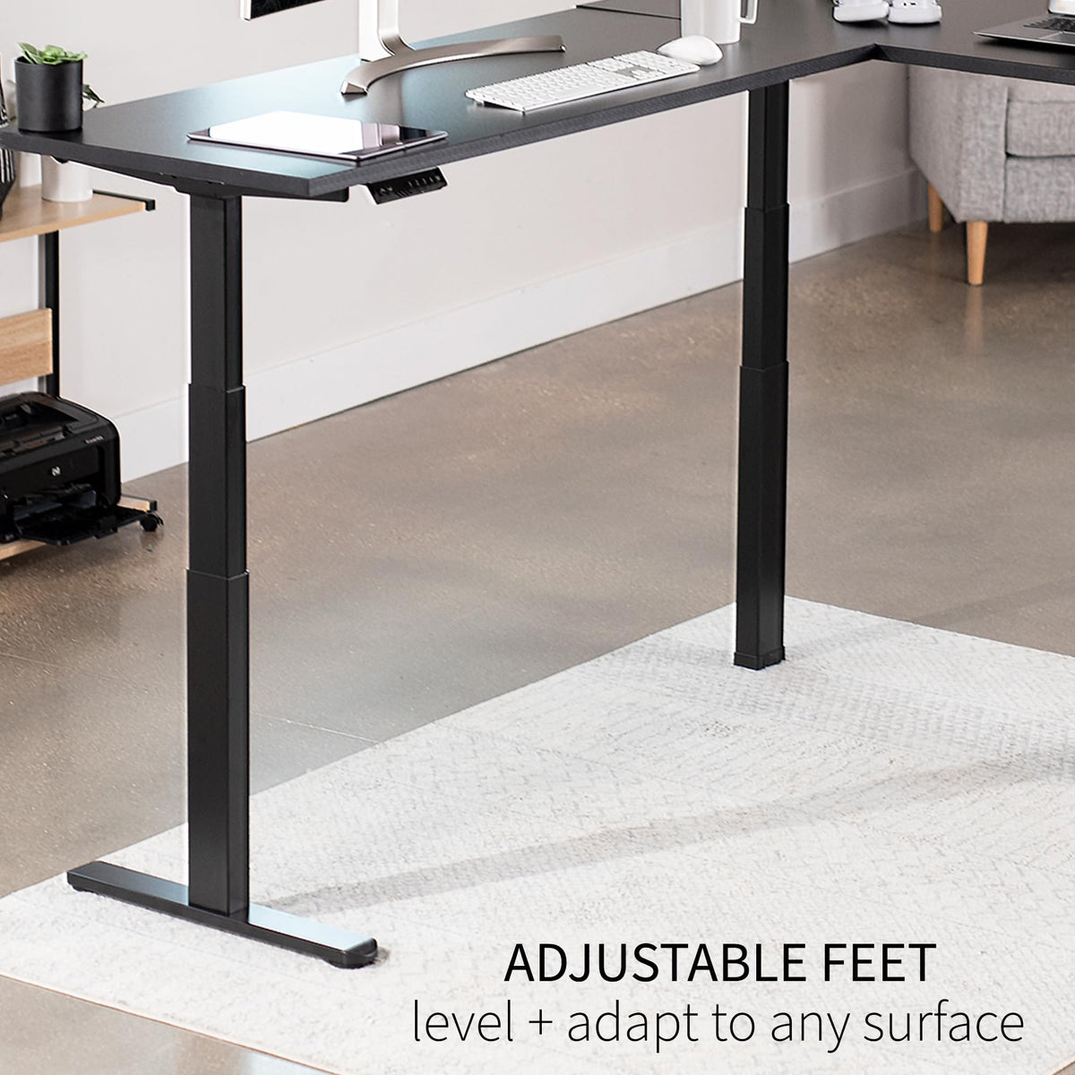 Black Electric Corner 3 Leg Standing Desk Frame K20216