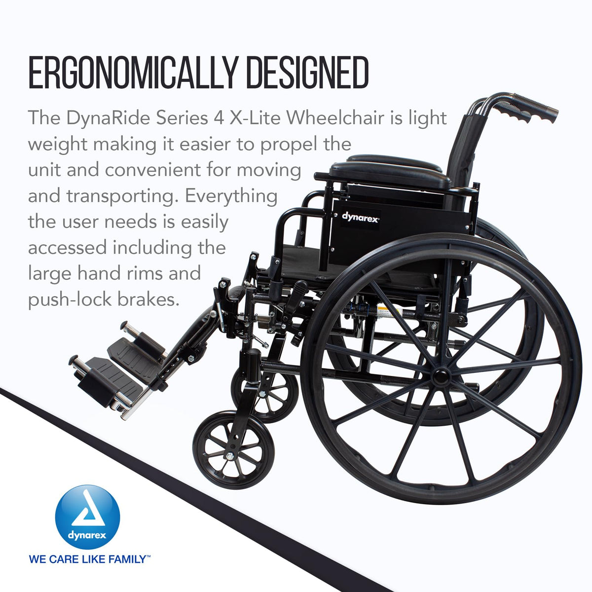 Black Nylon Wheelchair with Elevated Leg Rest M33011