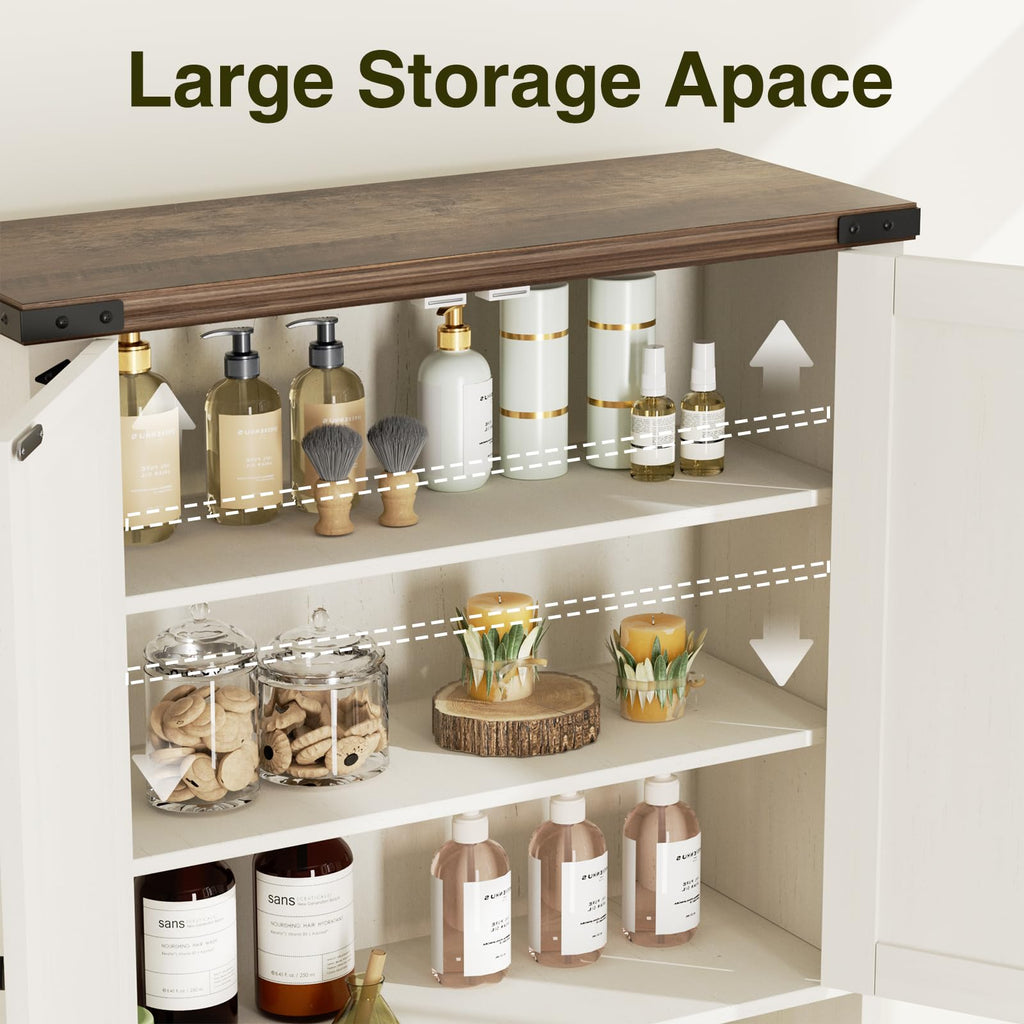 Over The Toilet Storage Cabinet with Adjustable Shelf, White N126
