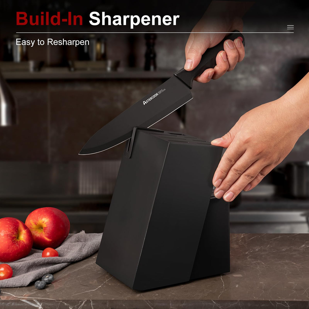15 Pc German Knife Set with Block and Sharpener V5032
