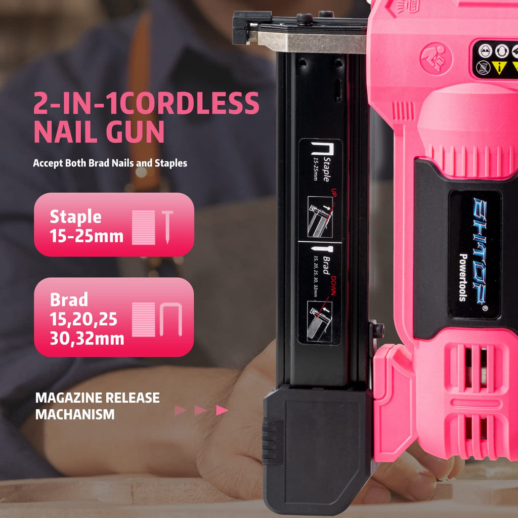 20V Cordless 18 Gauge 2 in 1 Brad Nailer & Stapler Kit V3890
