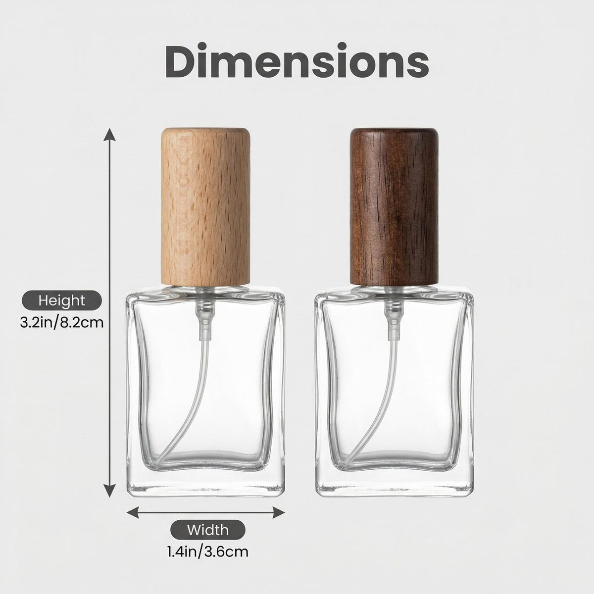 2 Pcs 15ml Clear Mini Glass Perfume Bottle with Wood Lid V300903