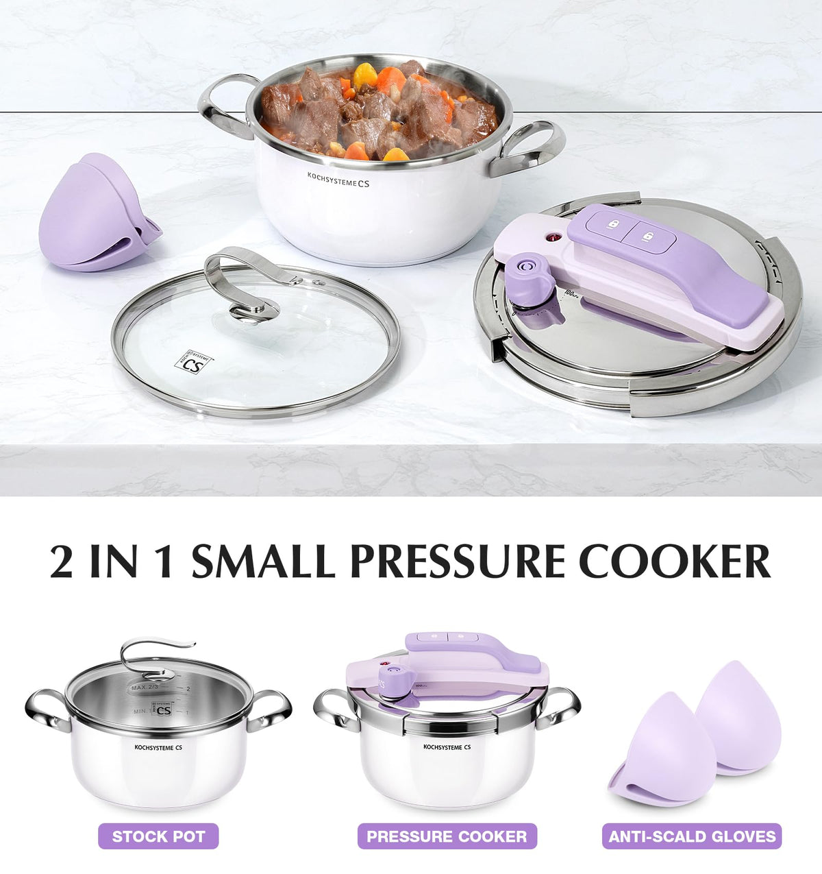 Small Stainless Steel Pressure Cooker 3.2 Quart R133456
