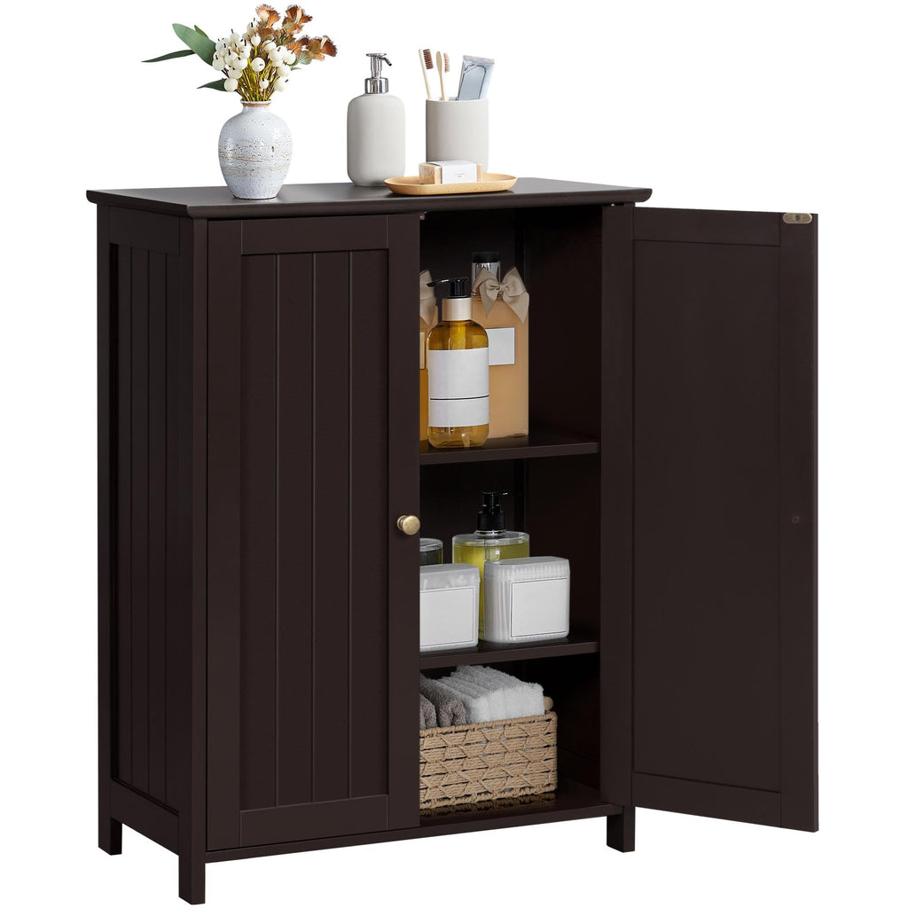 Small Espresso Bathroom Storage Cabinet with 2 Doors T340