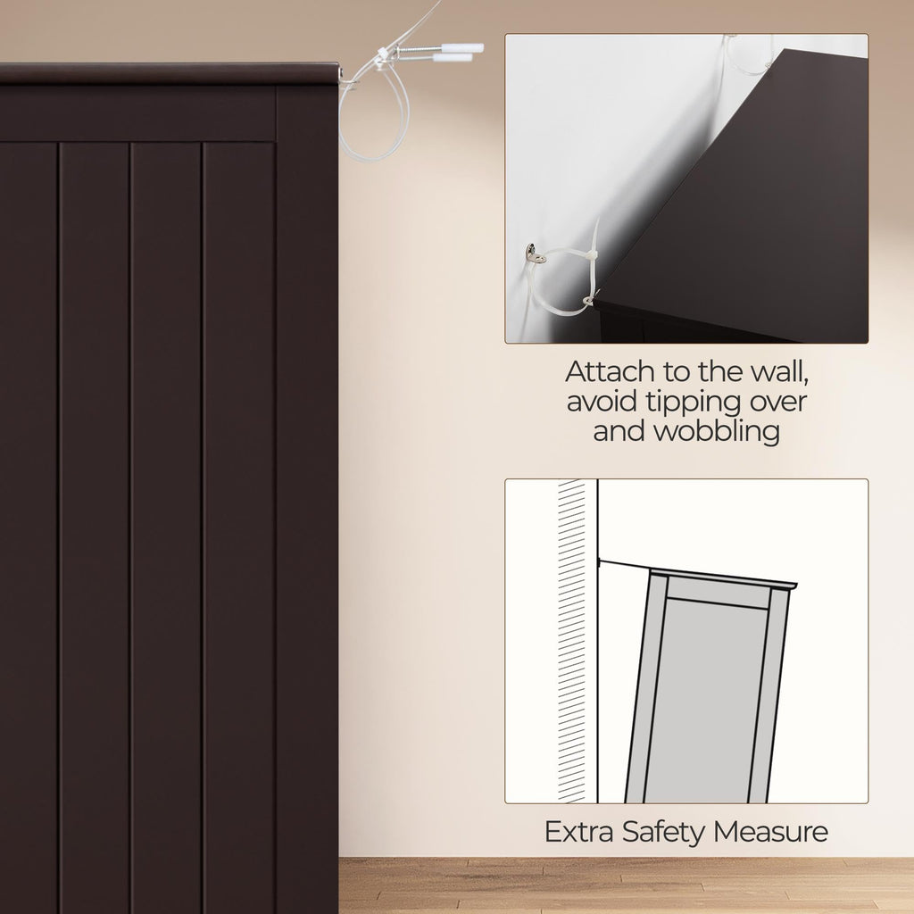 Small Espresso Bathroom Storage Cabinet with 2 Doors T340
