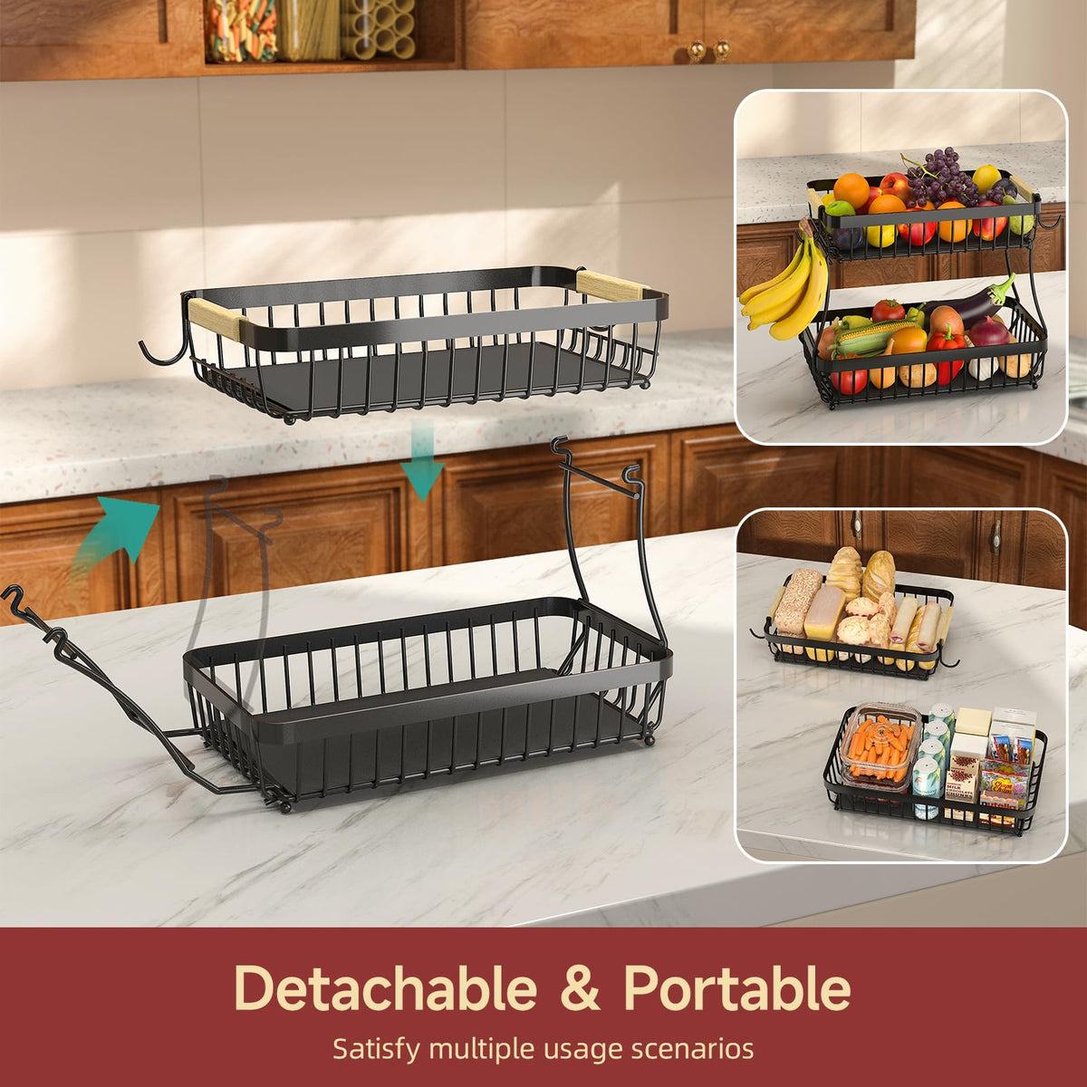 3-Tier Detachable Metal Fruit Basket M704
