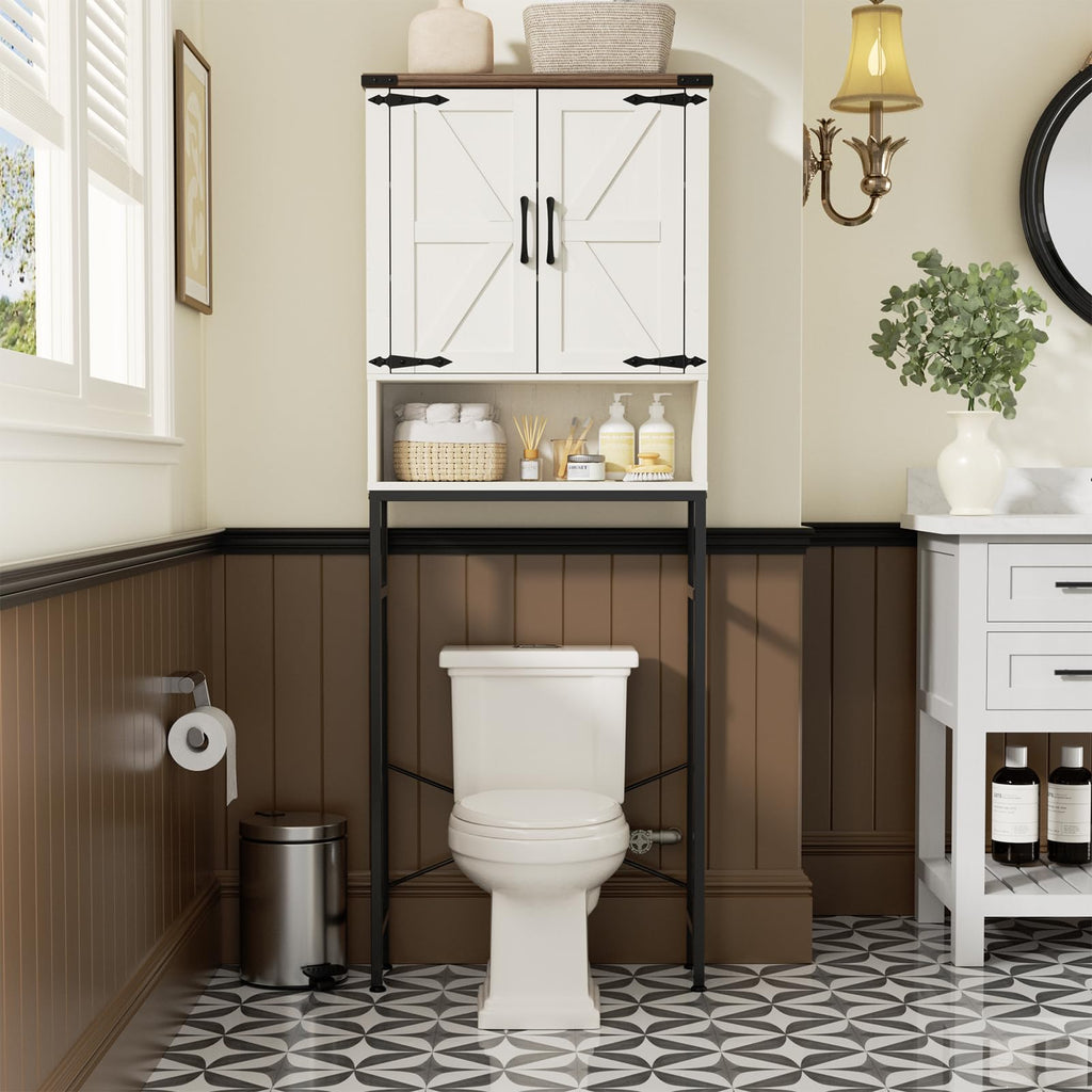 Over The Toilet Storage Cabinet with Adjustable Shelf, White N126
