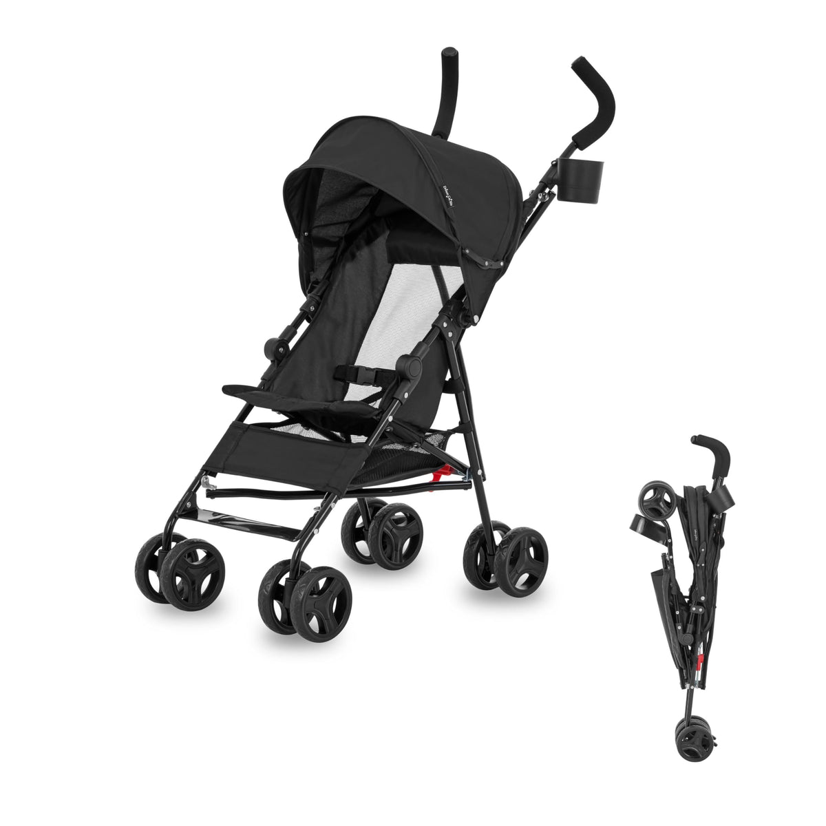 Lightweight Compact Umbrella Stroller with Cup Holder - Black H83782