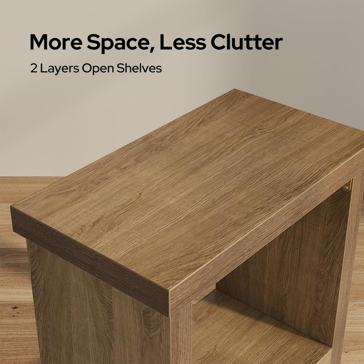Brown Set of 2 End Tables with Storage Shelves L716