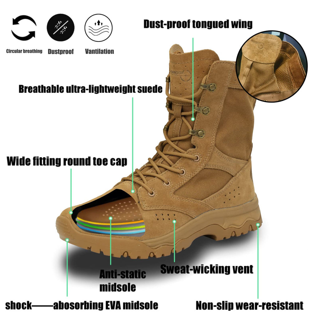 Lightweight Tactical Military Work Boots X46127