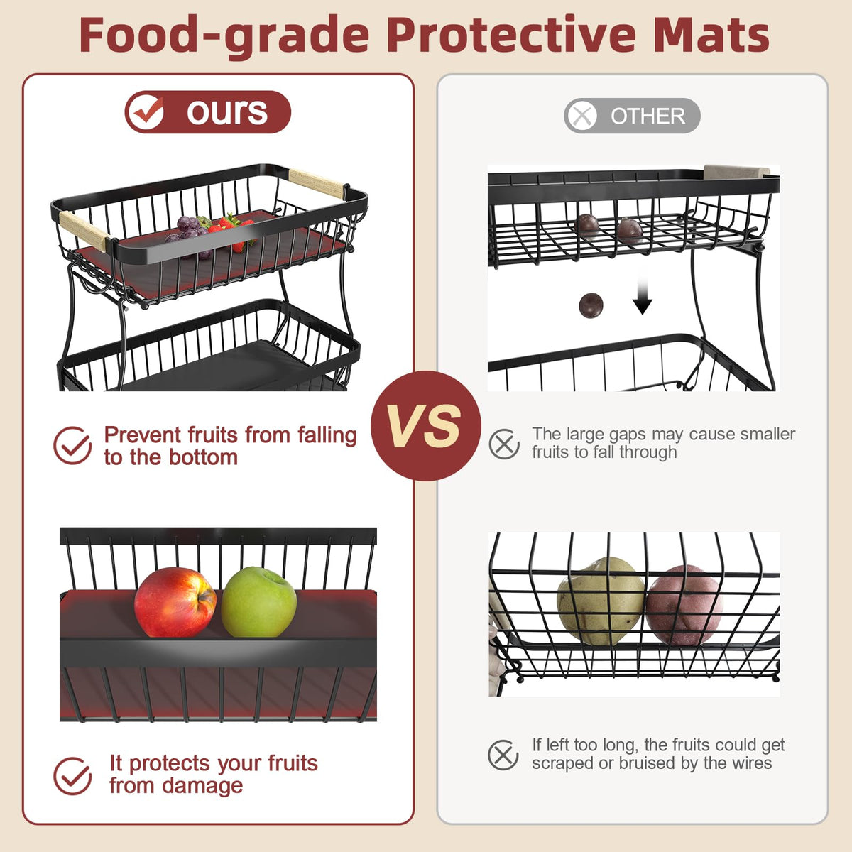 3-Tier Detachable Metal Fruit Basket M704