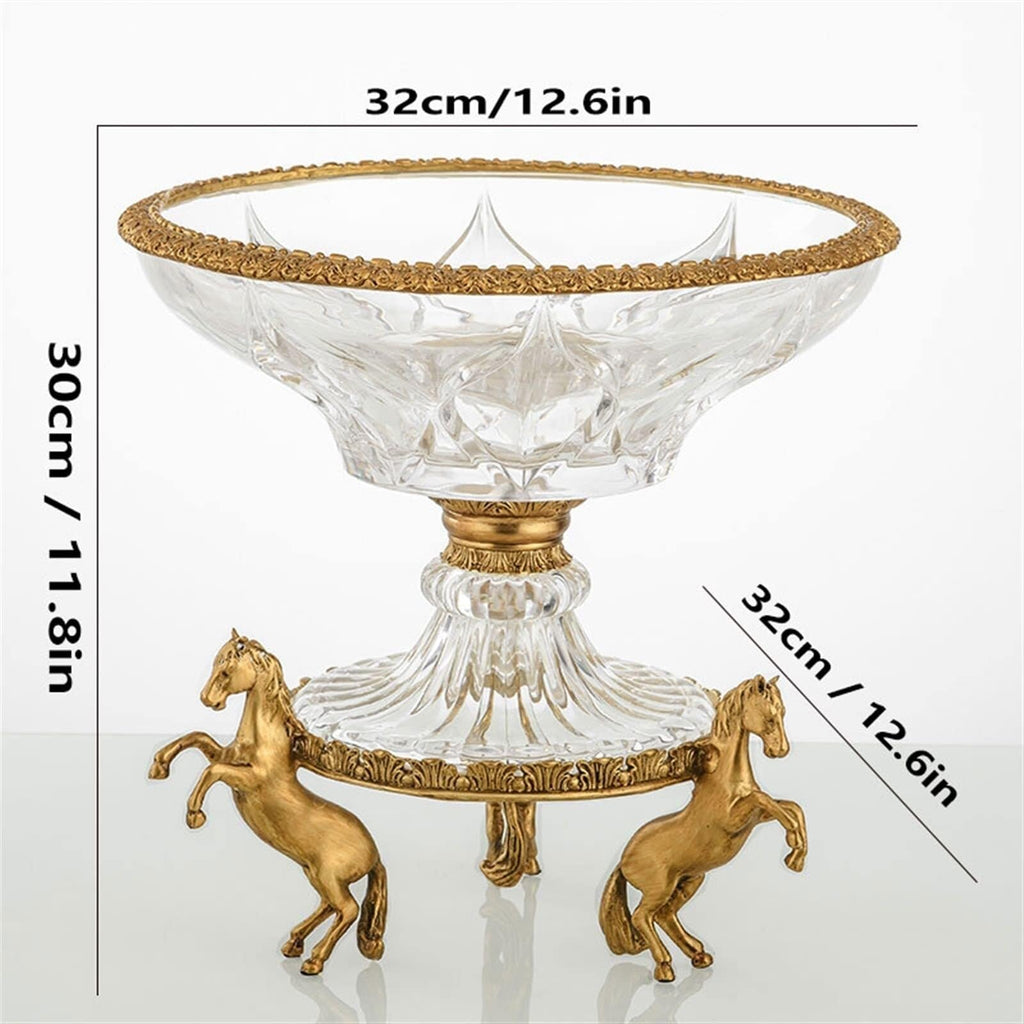 Glass Fruit Bowl with Copper Base W32358