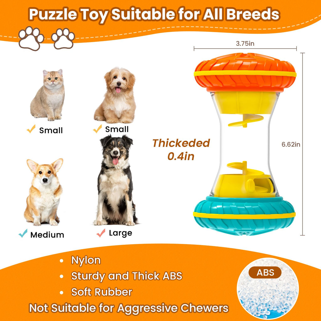 Interactive Dog Puzzle Toy Treat Dispensing Slow Feeder Yellow X907229