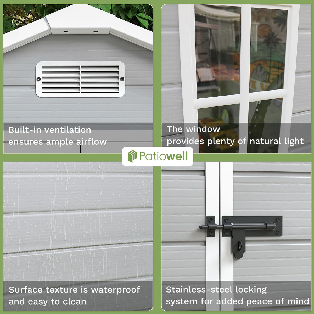 6x4 FT Resin Outdoor Storage Shed with Floor I1120
