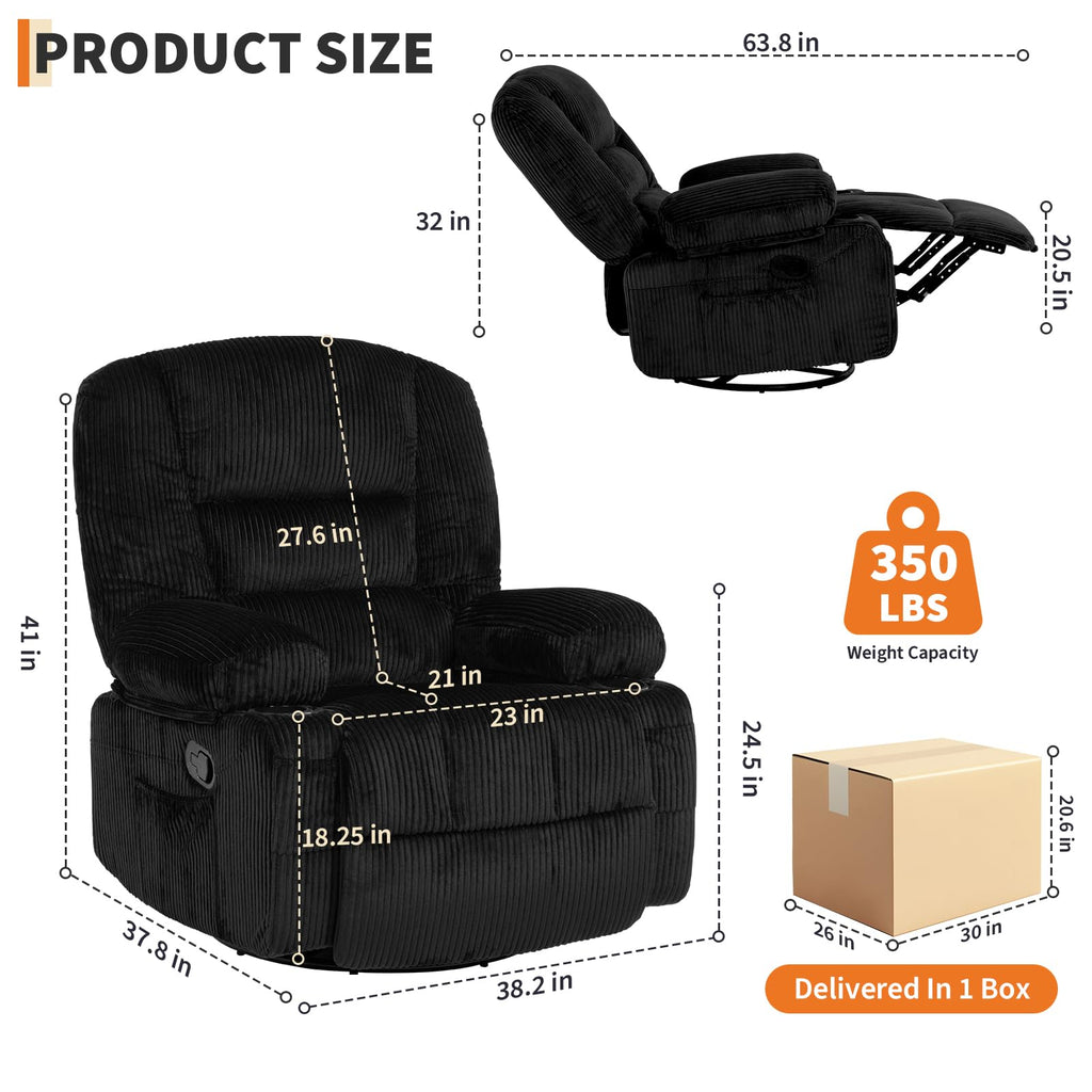 Oversized Swivel Rocker Recliner Chair Z603