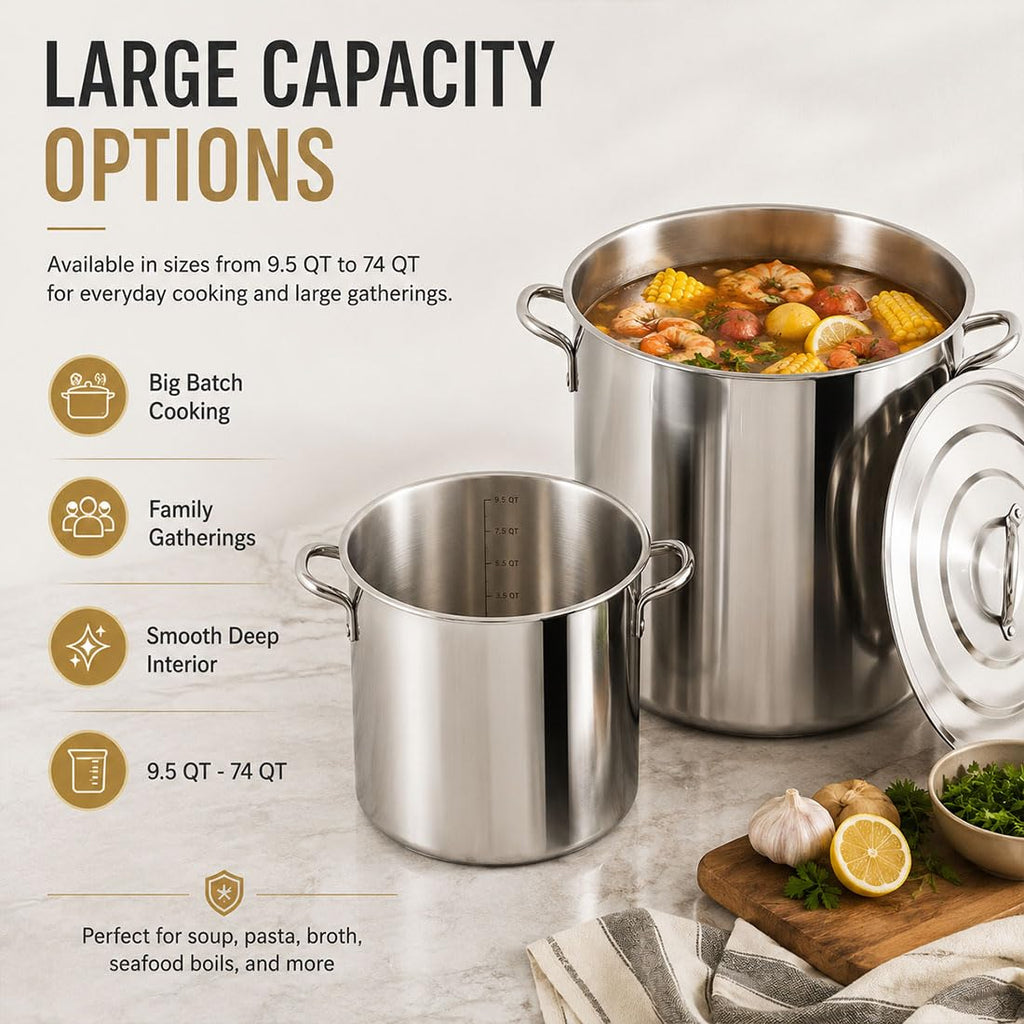 Heavy Duty Stainless Steel Stock Pot with Lid X38973