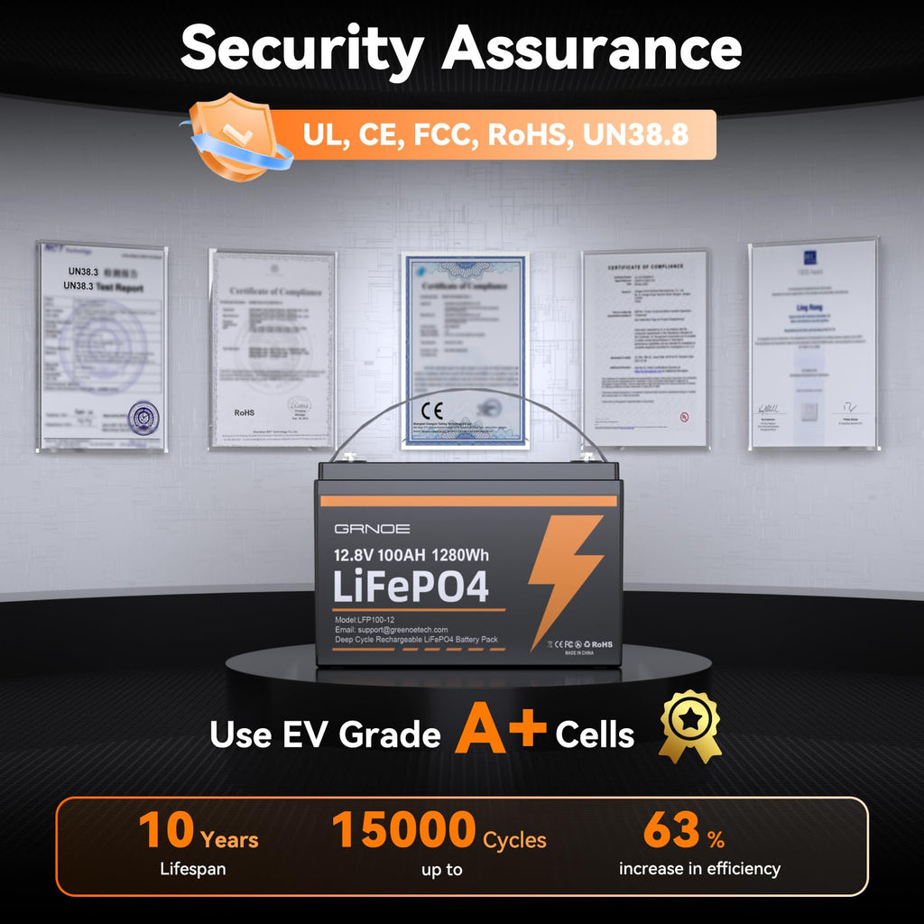 12V 100Ah LiFePO4 Lithium Battery 2 Pack L9802