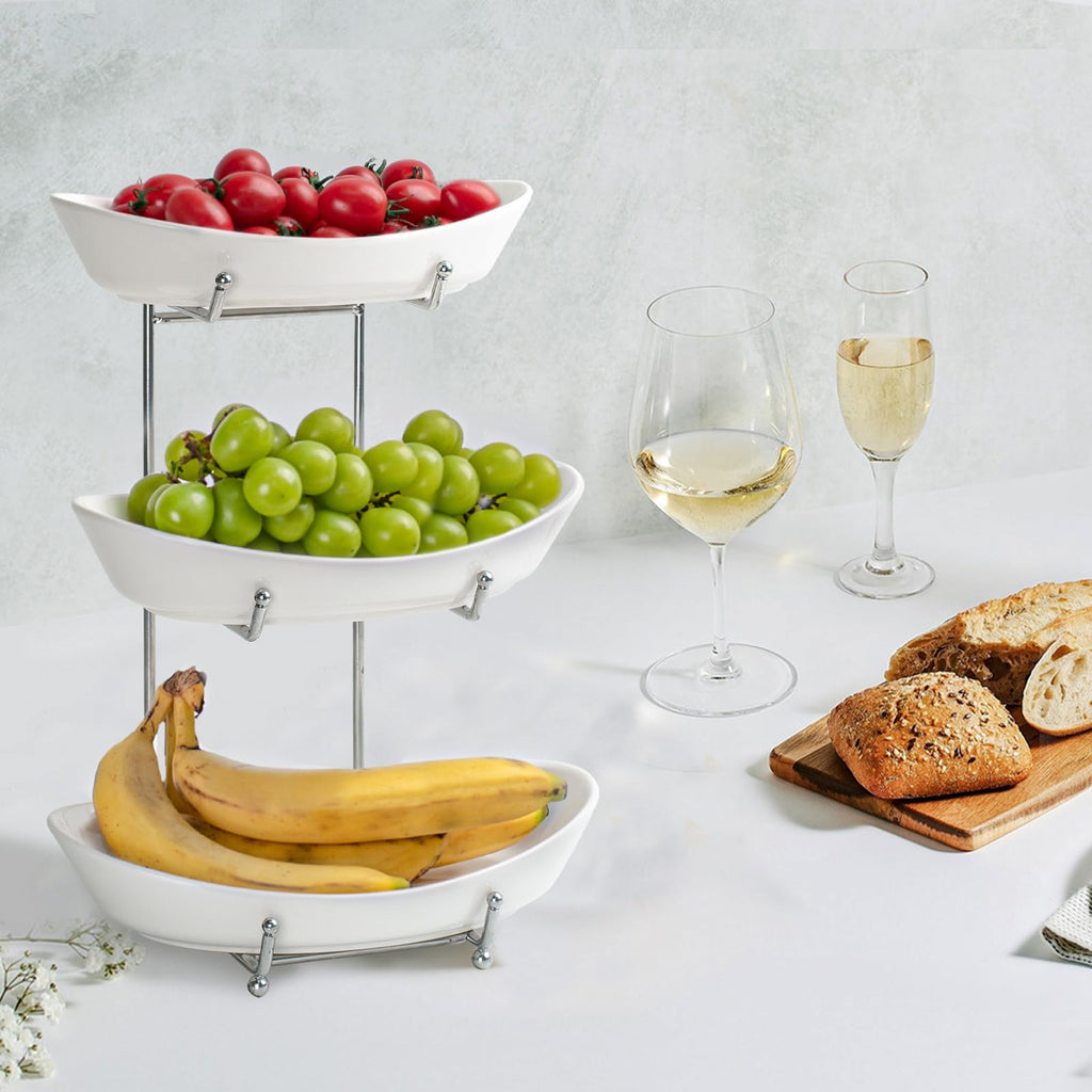 3 Tier Fruit Bowl Basket with Metal Stand N950