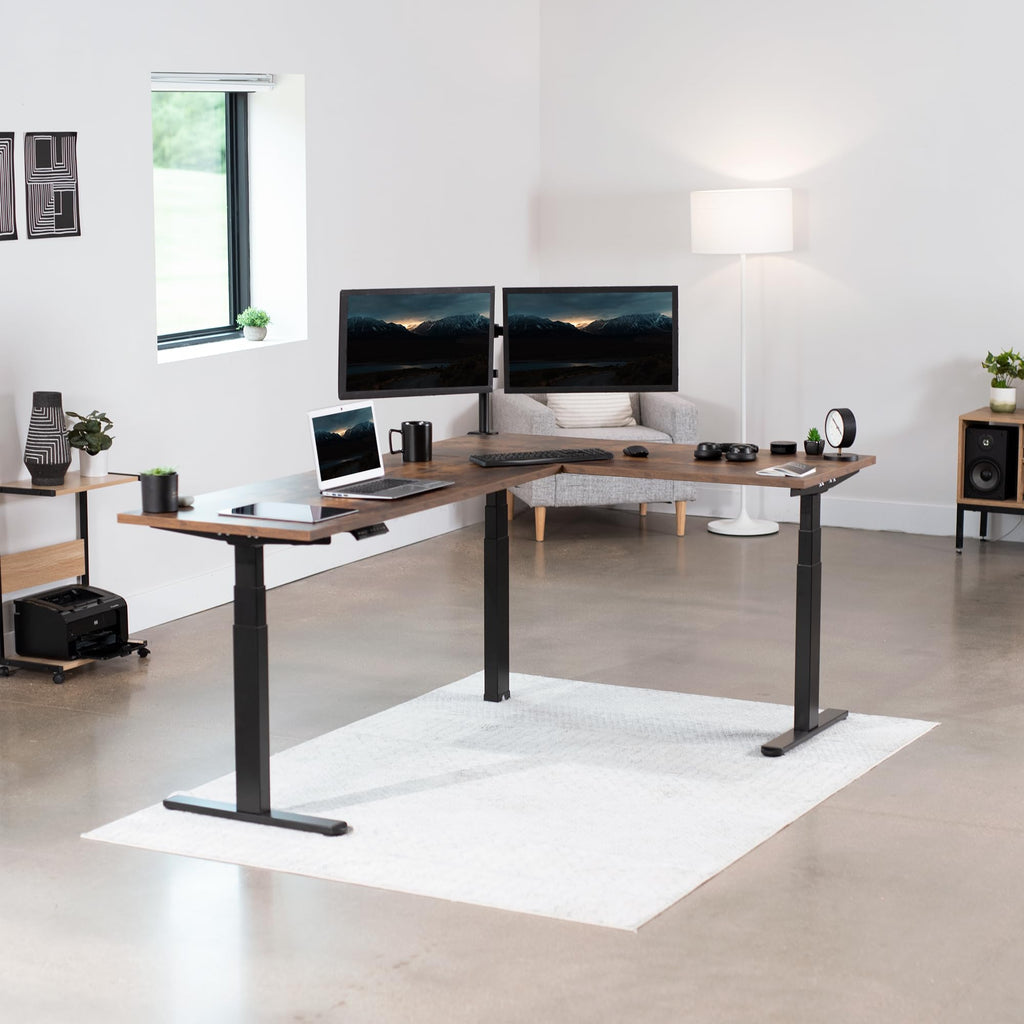 Black Electric Corner 3 Leg Standing Desk Frame K20216