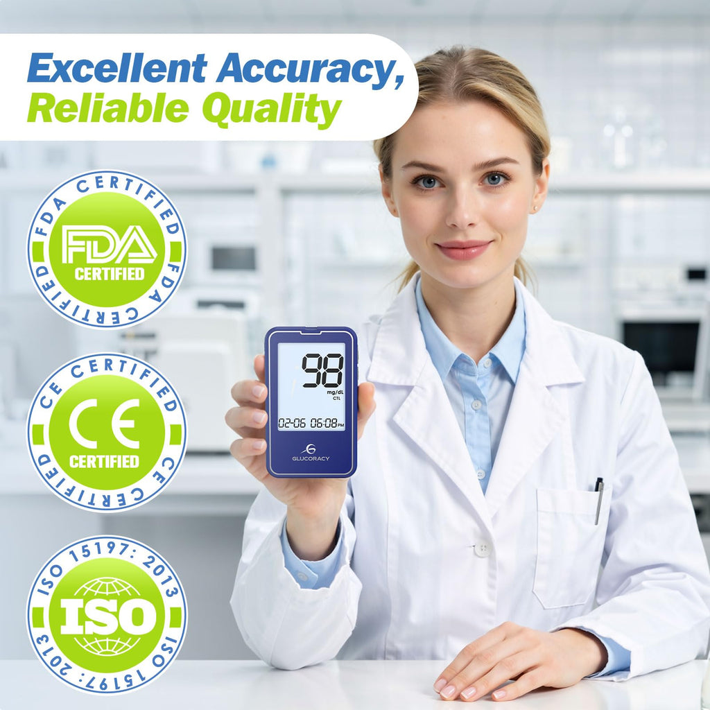 Blood Glucose Monitor Kit with 100 Test Strips I868