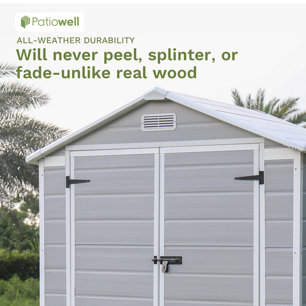 6x4 FT Resin Outdoor Storage Shed with Floor I1120