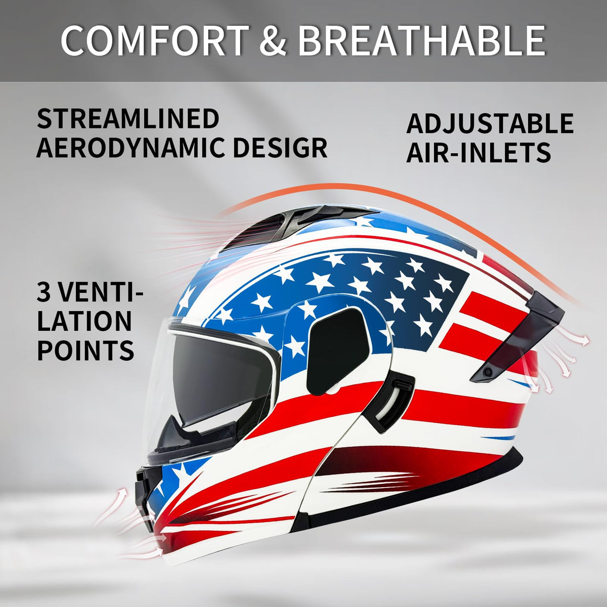 DOT Approved Dual Visor Full Face Motorcycle Helmet C5317