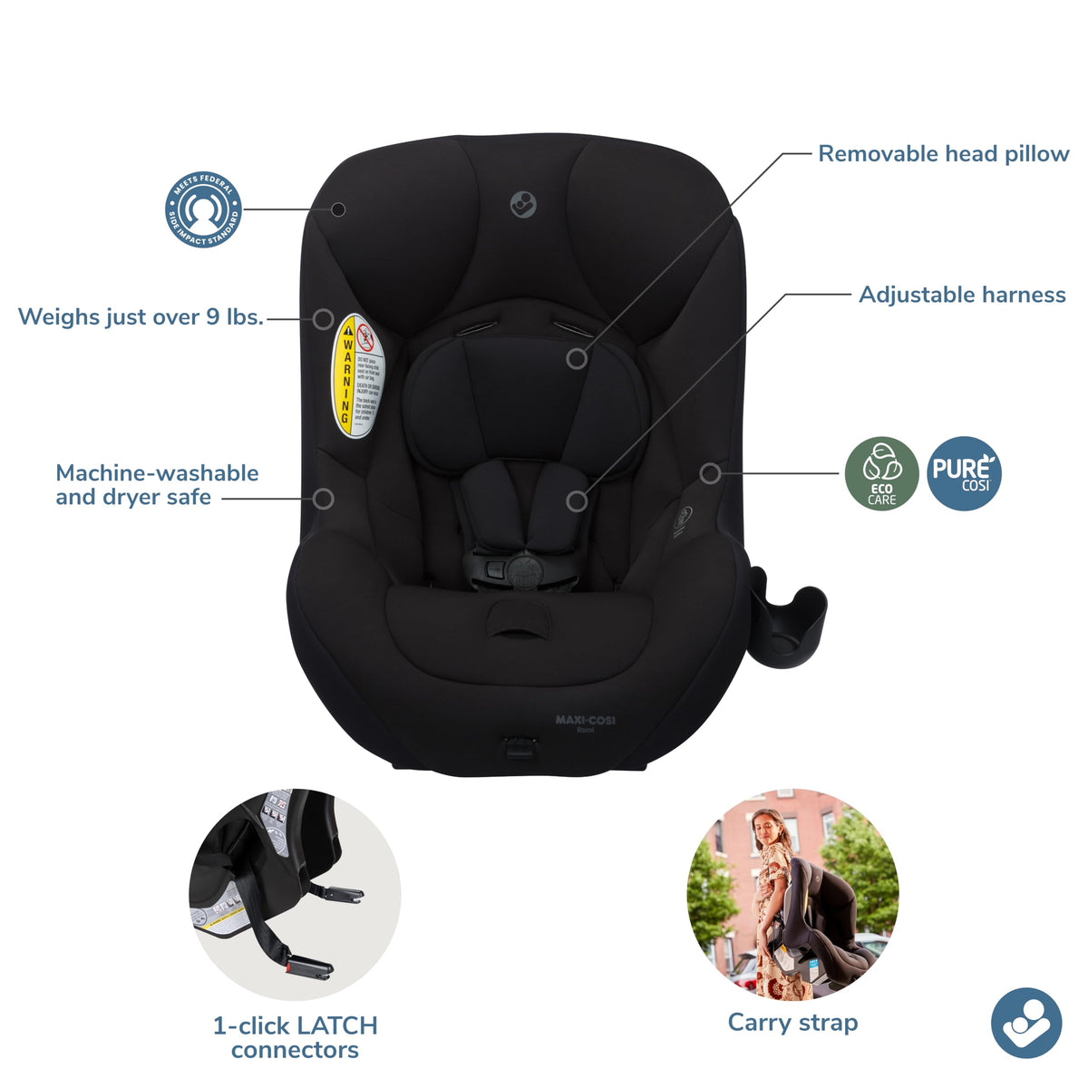 2-in-1 Convertible Car Seat, Rear & Forward Facing, 5-40 lbs B881