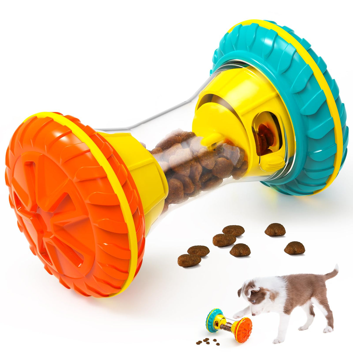 Interactive Dog Puzzle Toy Treat Dispensing Slow Feeder Yellow X907229