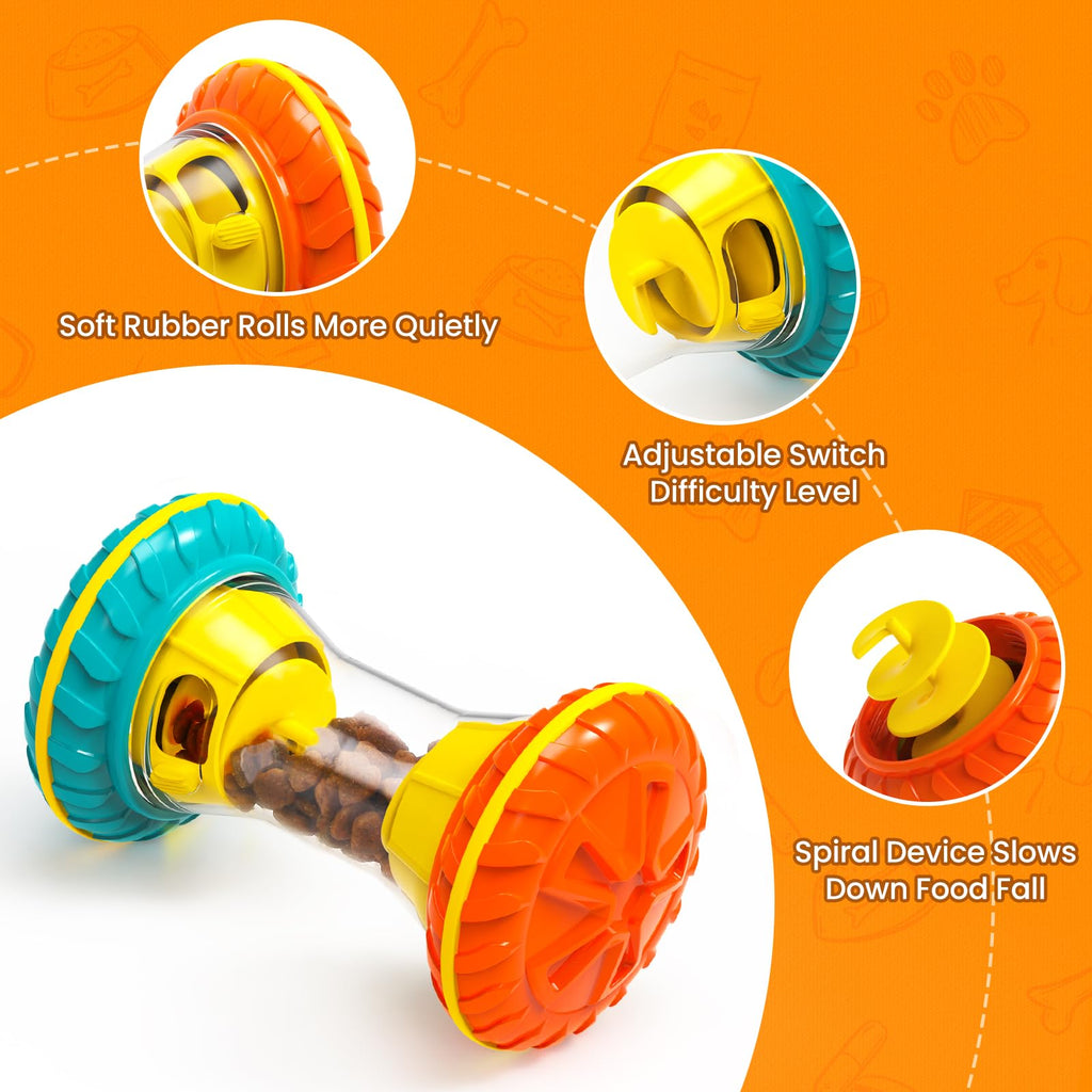 Interactive Dog Puzzle Toy Treat Dispensing Slow Feeder Yellow X907229