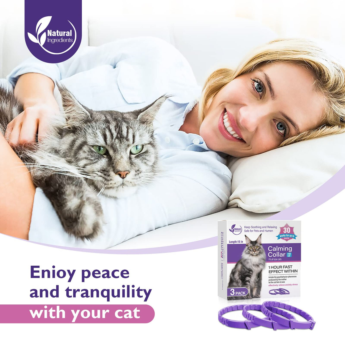 3 Pack Adjustable Calming Collars I501924