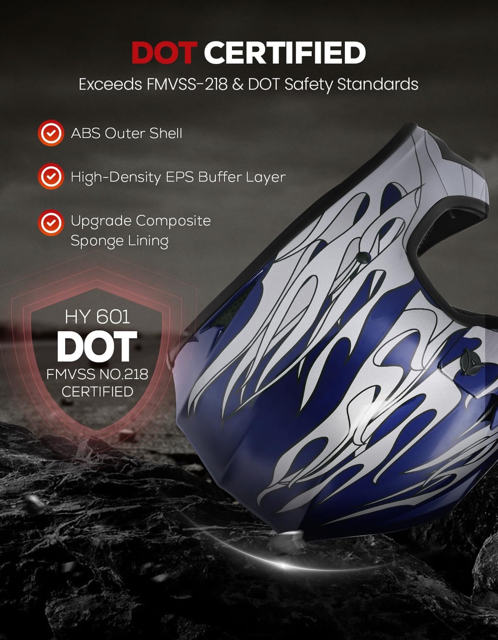 Youth DOT Approved Full Face Motocross Helmet D4595
