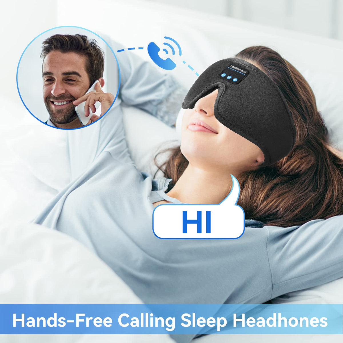 Bluetooth 5.0 Wireless 3D Eye Mask Sleep Headphones I64575