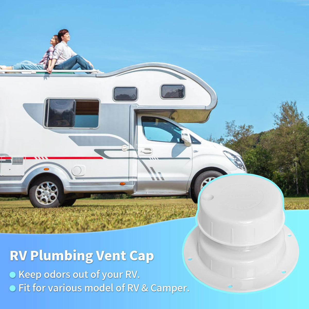 RV Plumbing Vent Caps 2 Pack White P643805