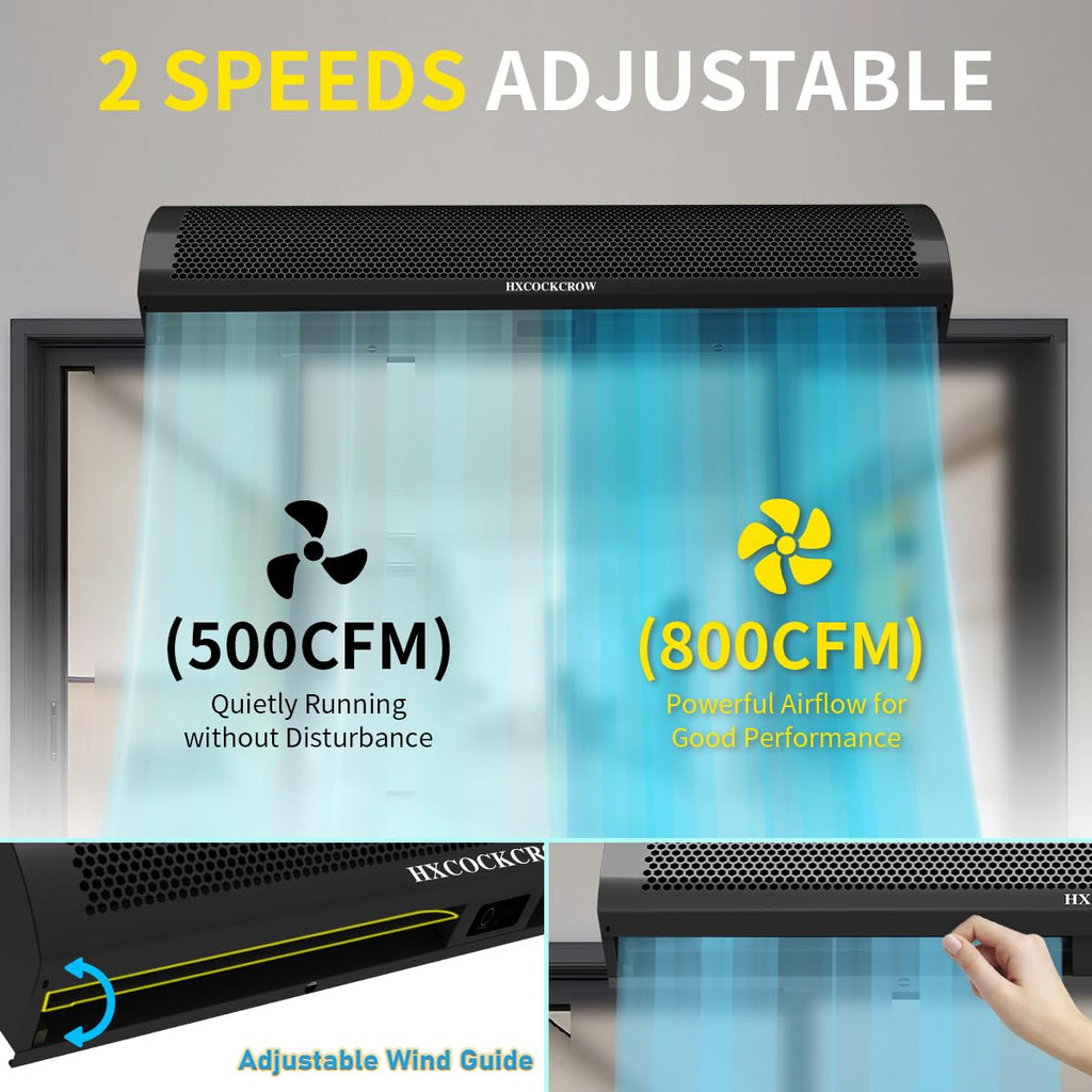36'' Matte Black 2-Speed Air Curtain U205