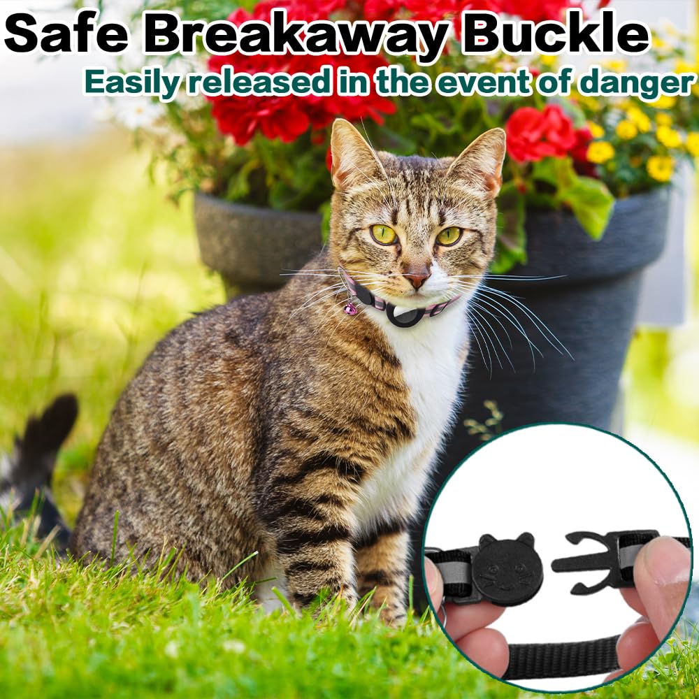 Breakaway Reflective Cat Collar with Air Tag Holder Z111523