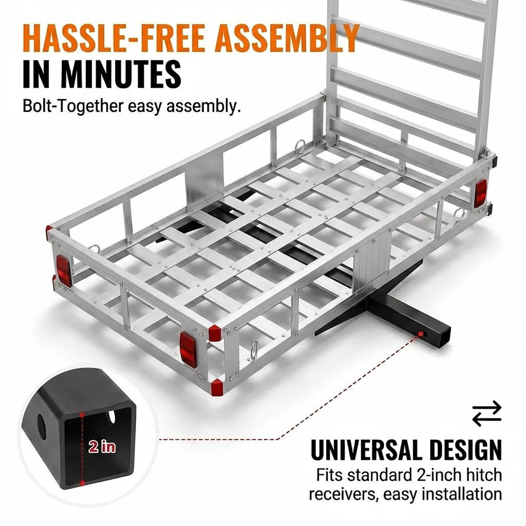 Aluminum Hitch Cargo Carrier with 27.5 in Folding Ramp Z1290