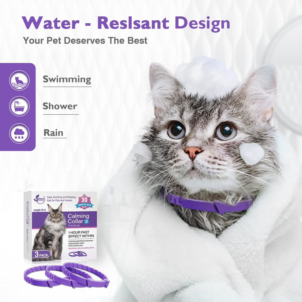3 Pack Adjustable Calming Collars I501924