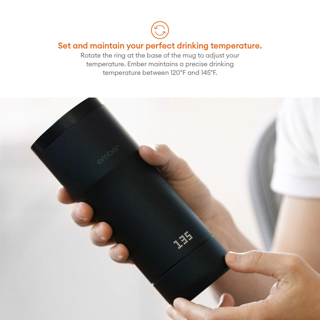 Black 12 Ounce Temperature Control Travel Mug L1470