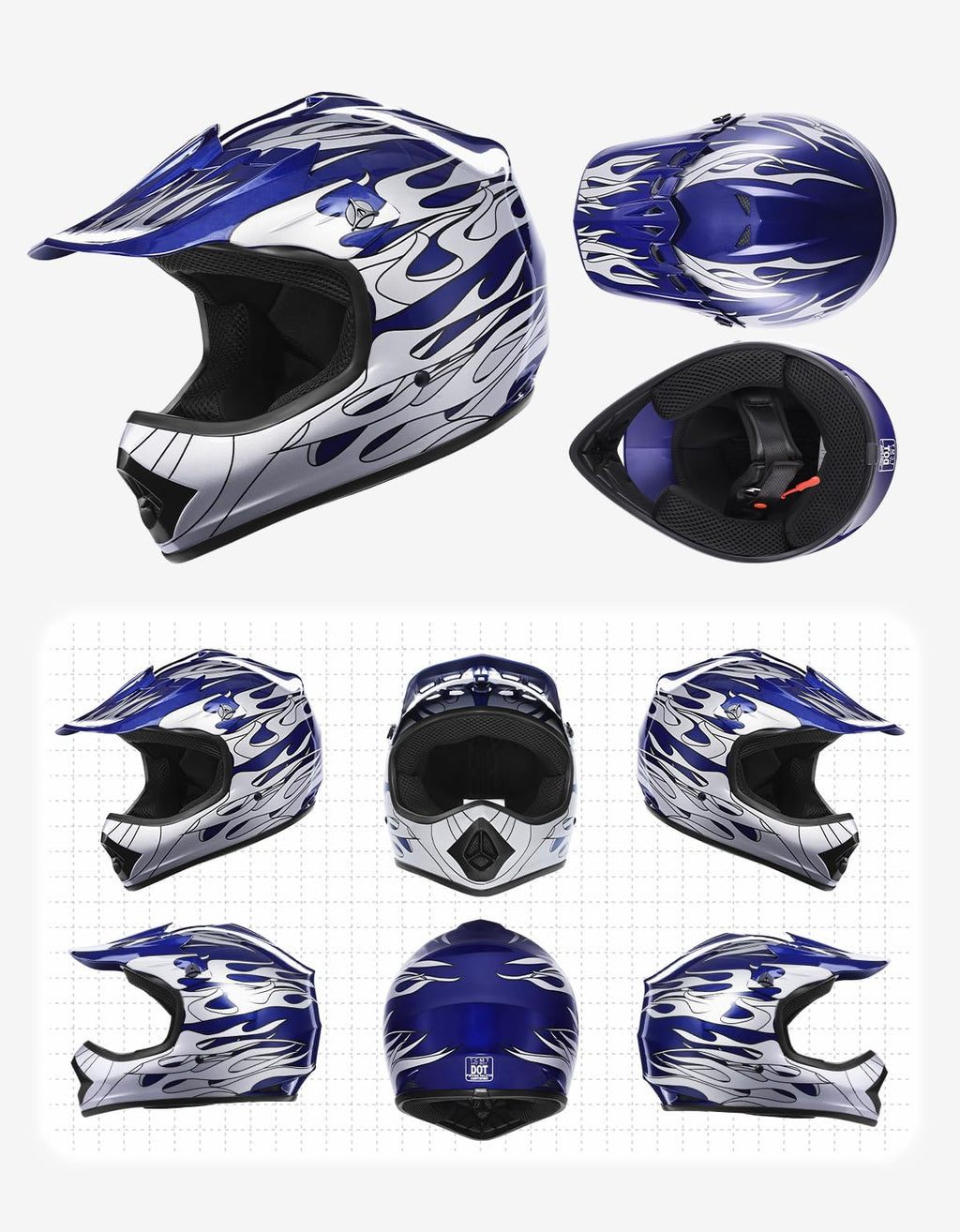 Youth DOT Approved Full Face Motocross Helmet D4595