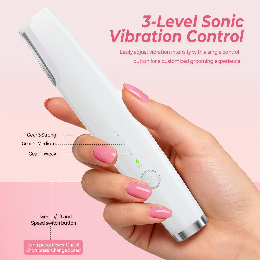 White Rechargeable Dermaplane Razor with 3 Replacement Blades Z9508