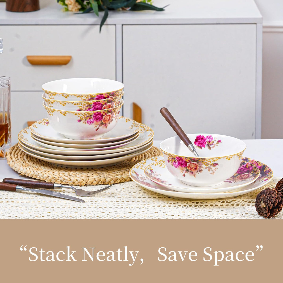 White 12 Piece Porcelain Dinnerware Set X9442