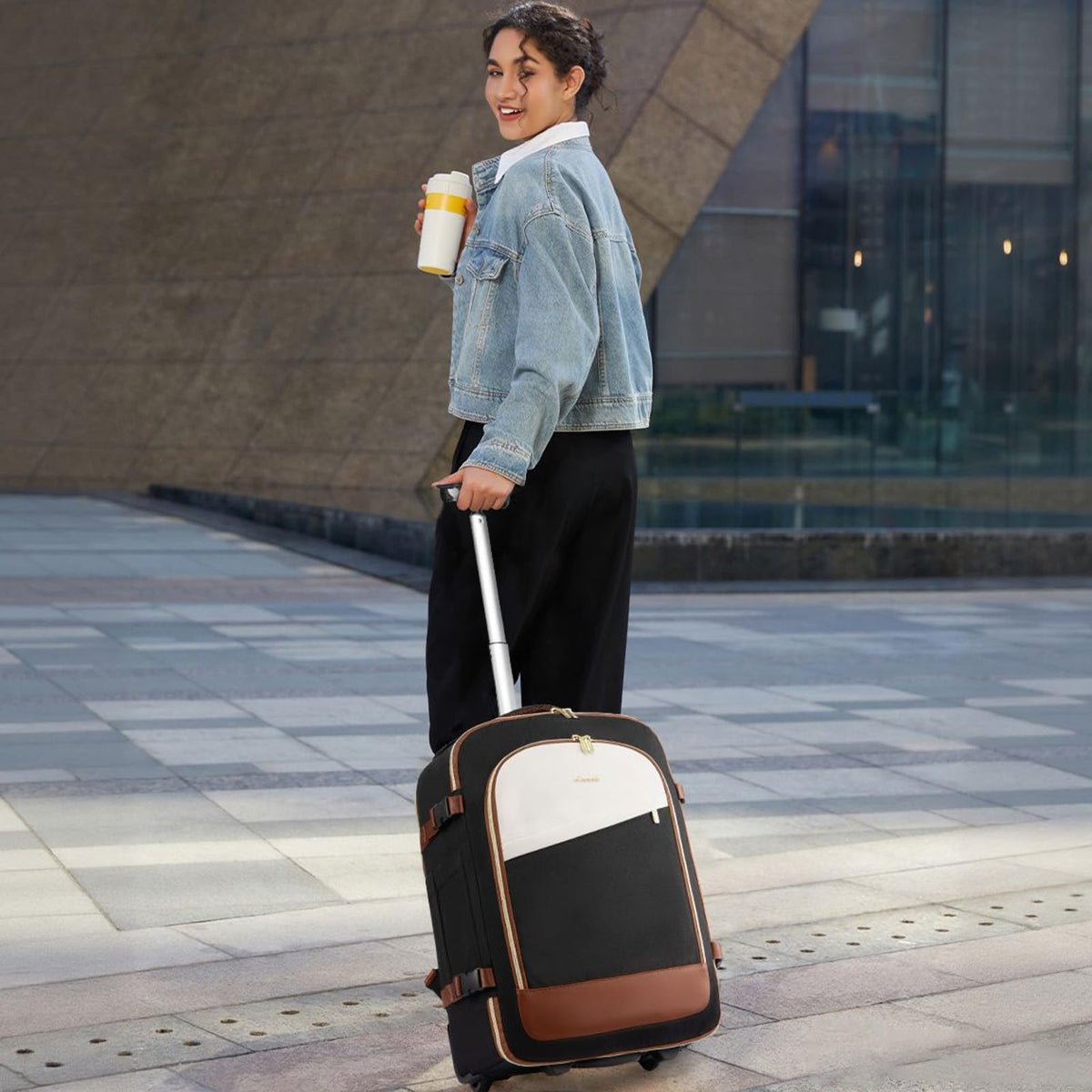 Rolling Backpack with Wheels, 17 Inch 57L Water Resistant S1777