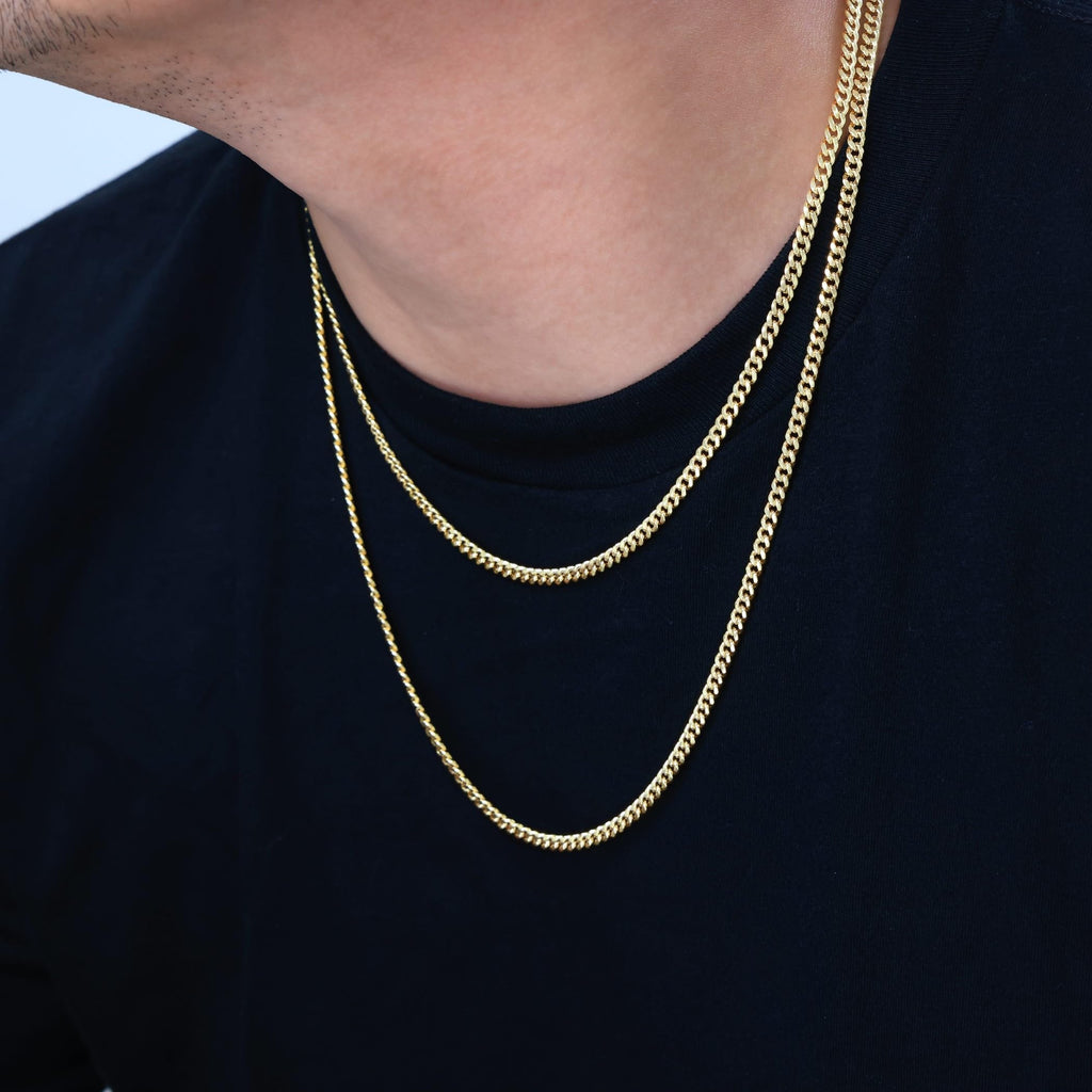 14K Yellow Gold Cuban Link Chain Necklace F92731