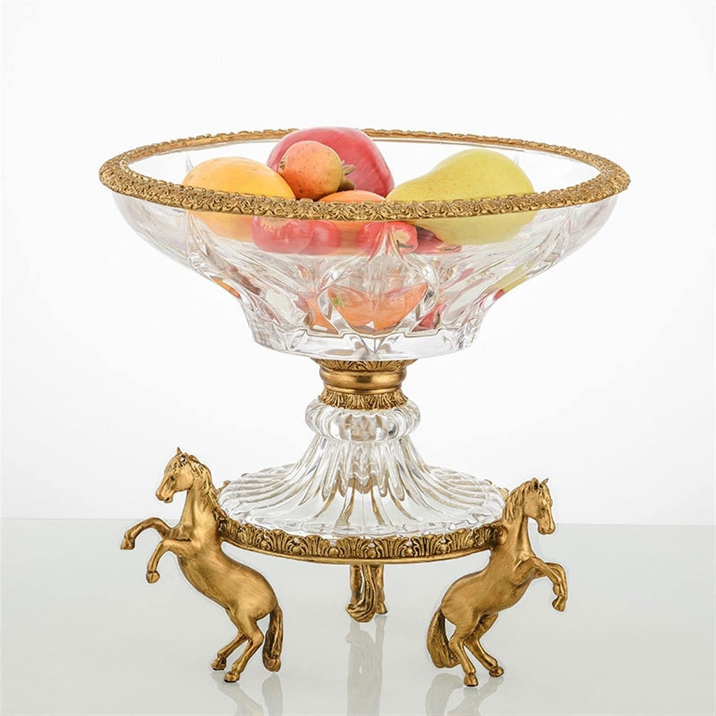 Glass Fruit Bowl with Copper Base W32358