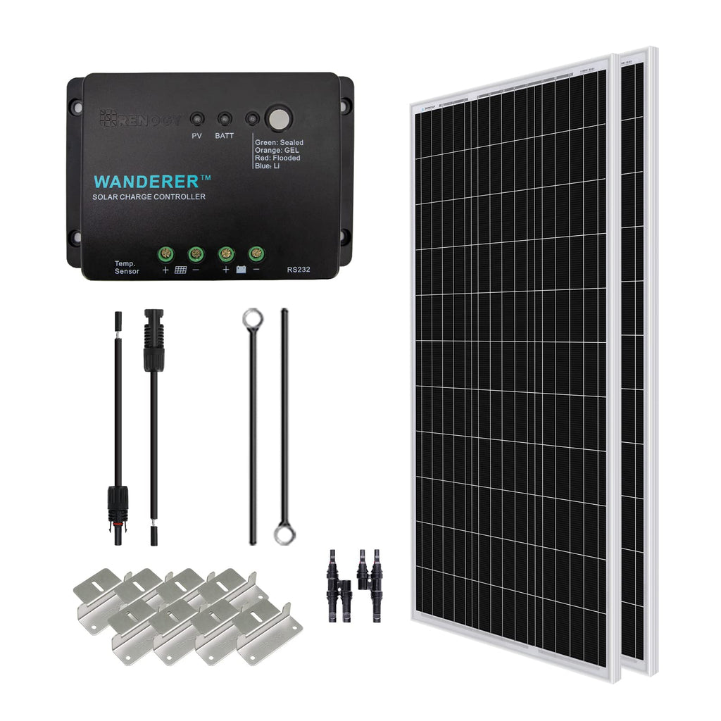 200 Watt 12 Volt Monocrystalline Solar Panel Starter Kit & 2000W Pure Sine Wave Inverter J166612